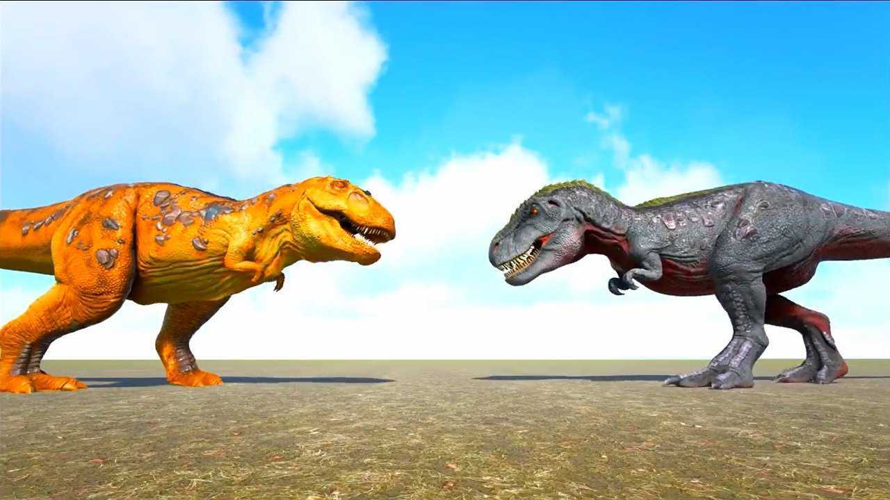 方舟生存进化,特暴龙vs霸王龙和猛犸象
