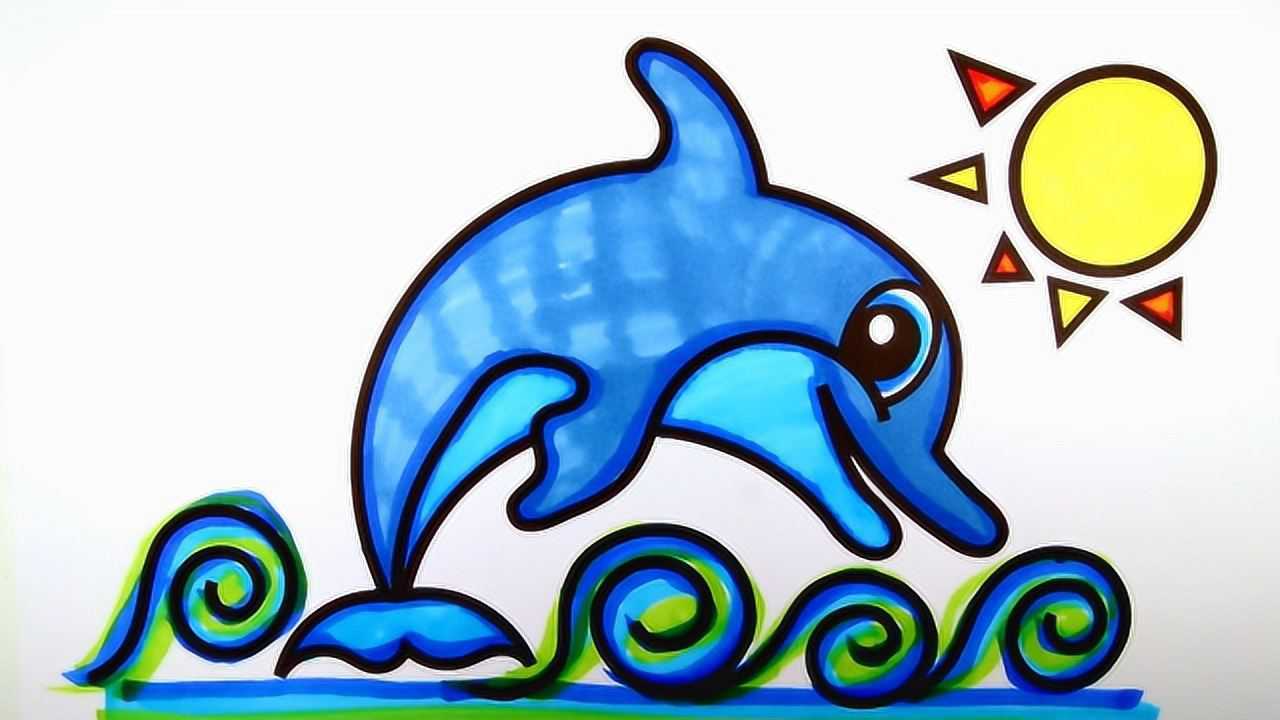 可爱的小海豚简笔画基础课程