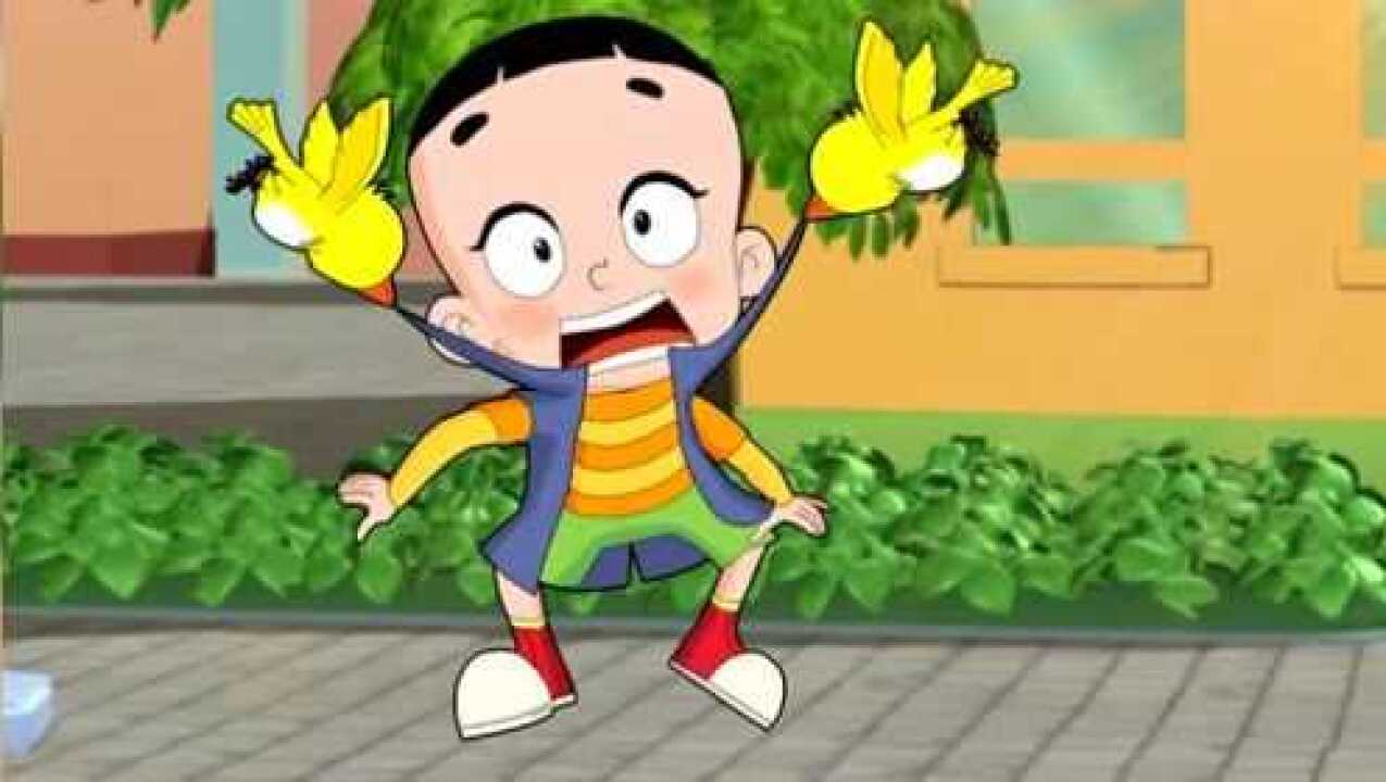 新大头儿子原来是小鸡把晾衣绳弄断的小头爸爸来帮大头儿子忙