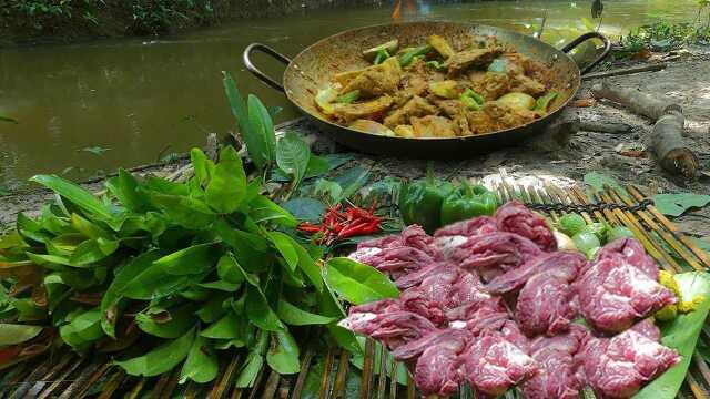 在森林里吃着自己煮的美食,享受着森林浴,绝对是人生的一大享受