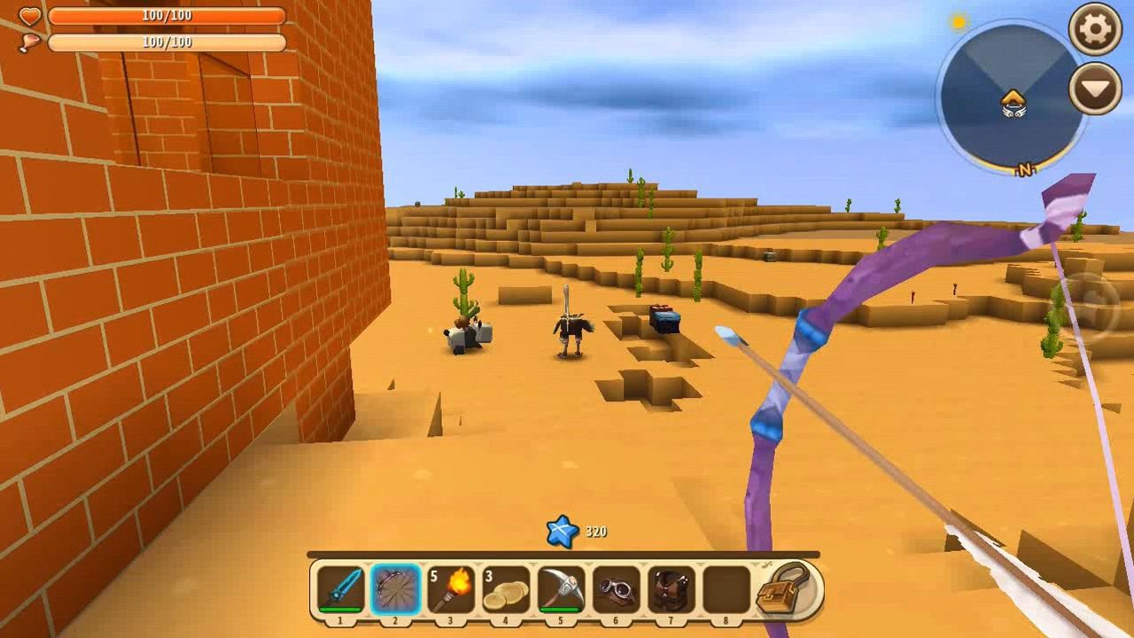 迷你世界沙漠冒险 附魔的龙骨弓真厉害 一箭打死鸵鸟