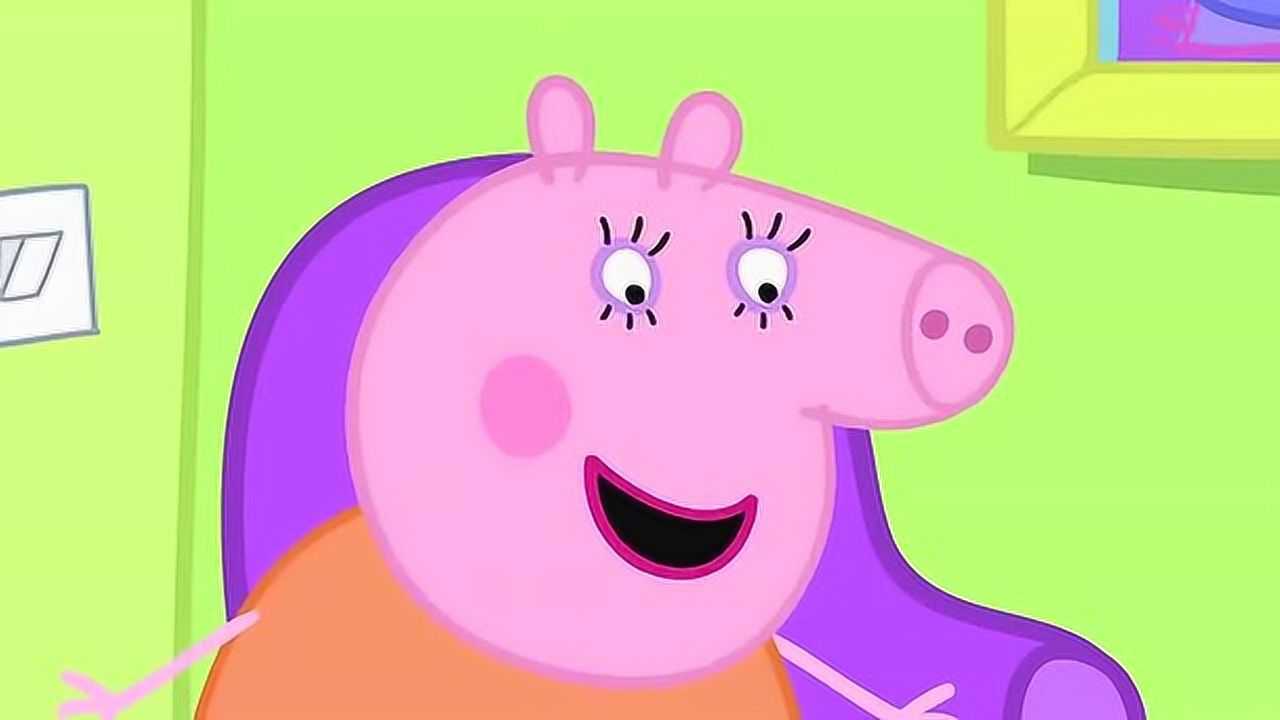 小猪佩奇猪妈妈给佩奇买了一双红鞋子佩奇做什么都要穿着它