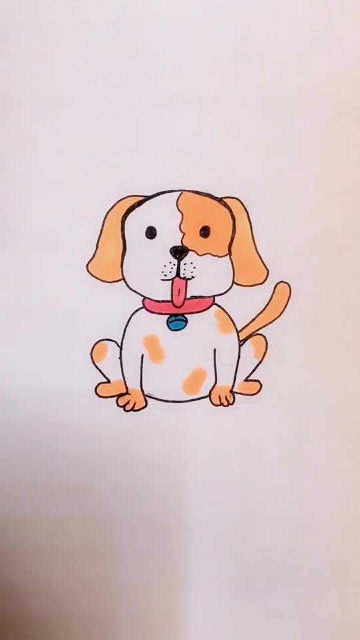 简笔画,带你画一个斑点小花狗_腾讯视频
