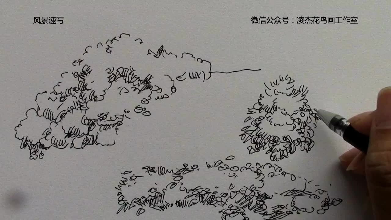 风景速写-灌木丛草堆1b