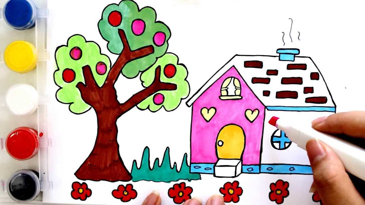 儿童简笔画:可爱小房子苹果树