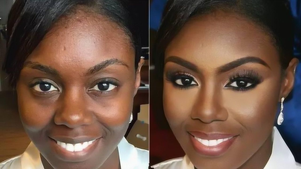 非洲人的纯正黑皮肤擦多少粉底才能变白化妆师倾尽全力以身试险