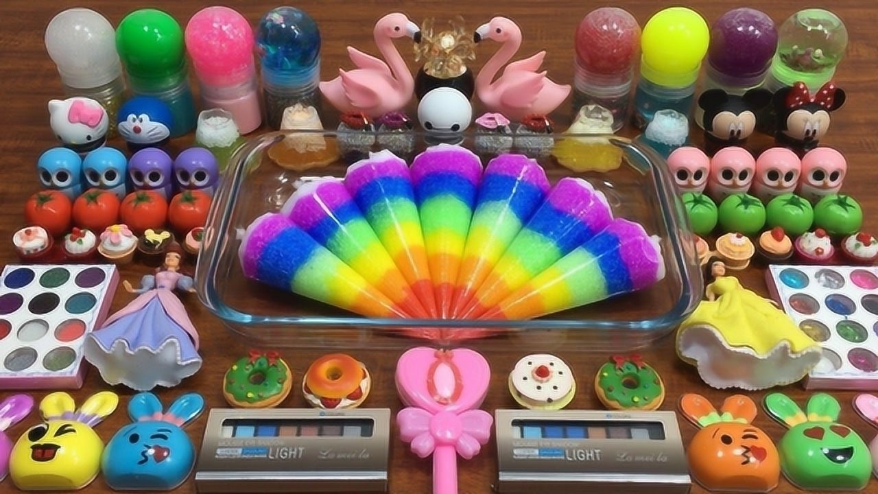 彩虹史莱姆解压大放送!美滋滋的玩泥巴,太过瘾了