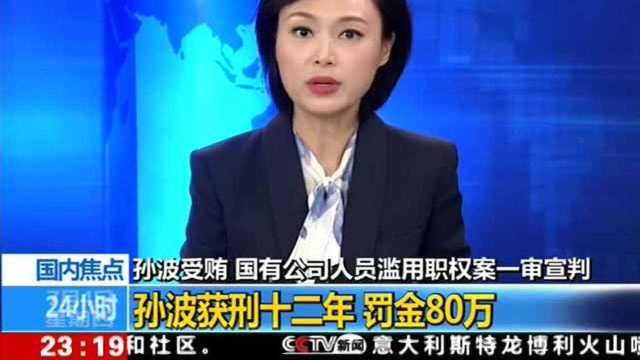 孙波受贿 国有公司人员滥用职权案一审宣判