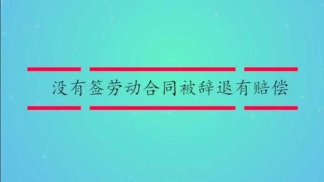 没有签劳动合同被辞退有赔偿吗