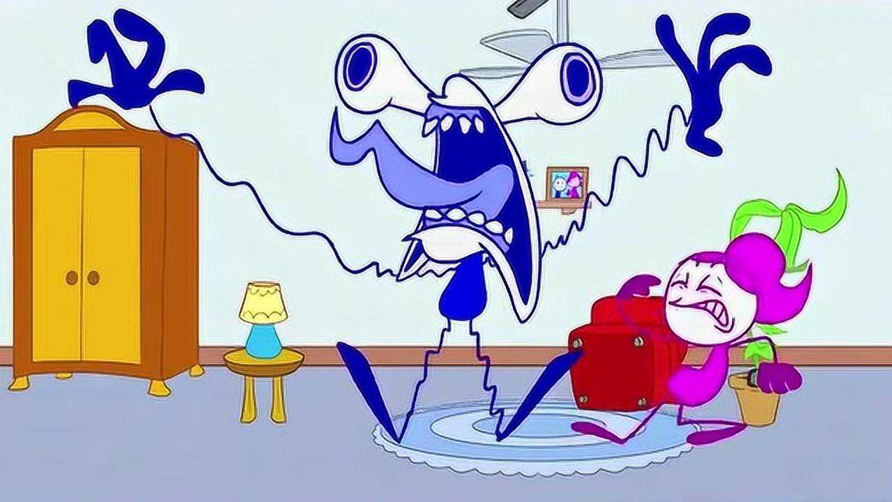 铅笔动画铅笔人被吓得魂飞魄散