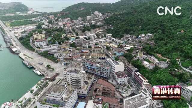 鸟瞰万山群岛上的桂山岛