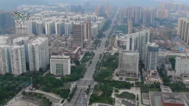 高清航拍,广西省玉林市玉东新区,高楼大厦现代化的城镇!