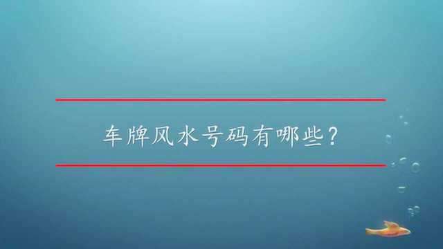 车牌风水号码有哪些?