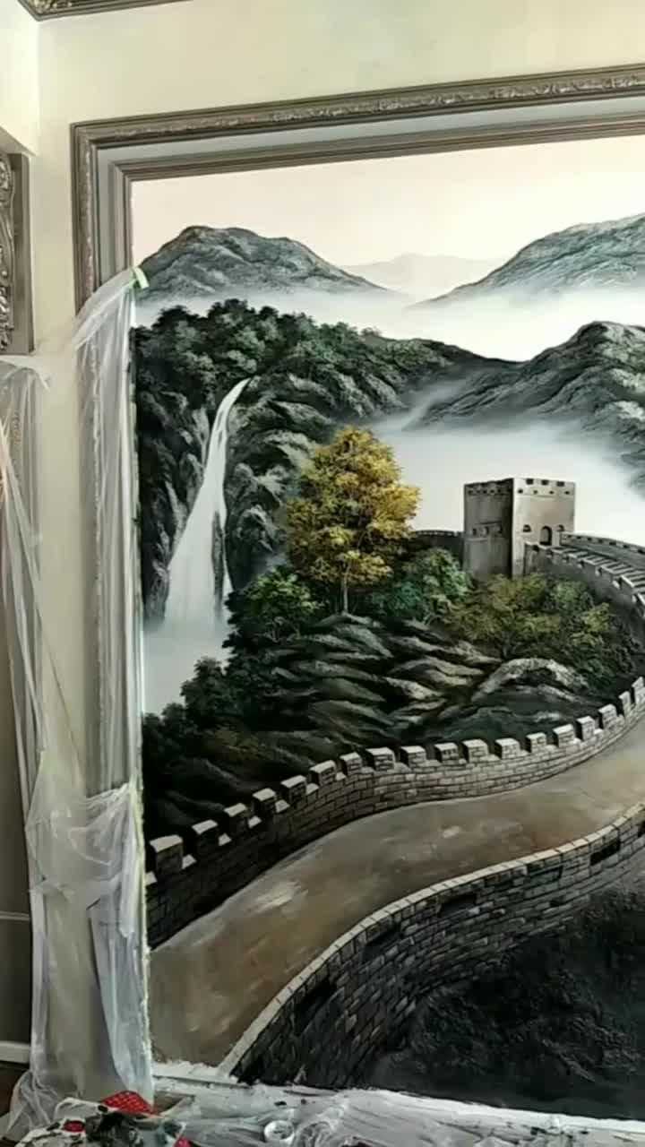 艺术漆山水浮雕画施工教程