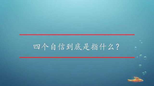 四个自信到底是指什么?