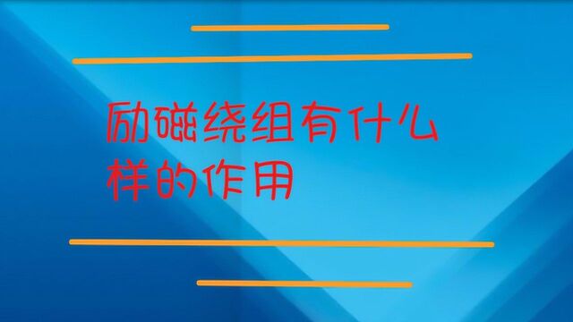 励磁绕组有什么样的作用?