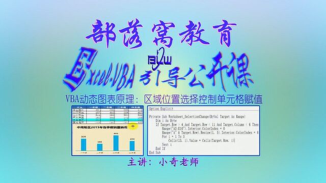 VBA动态图表原理视频:光标区域位置选择控制单元格赋值