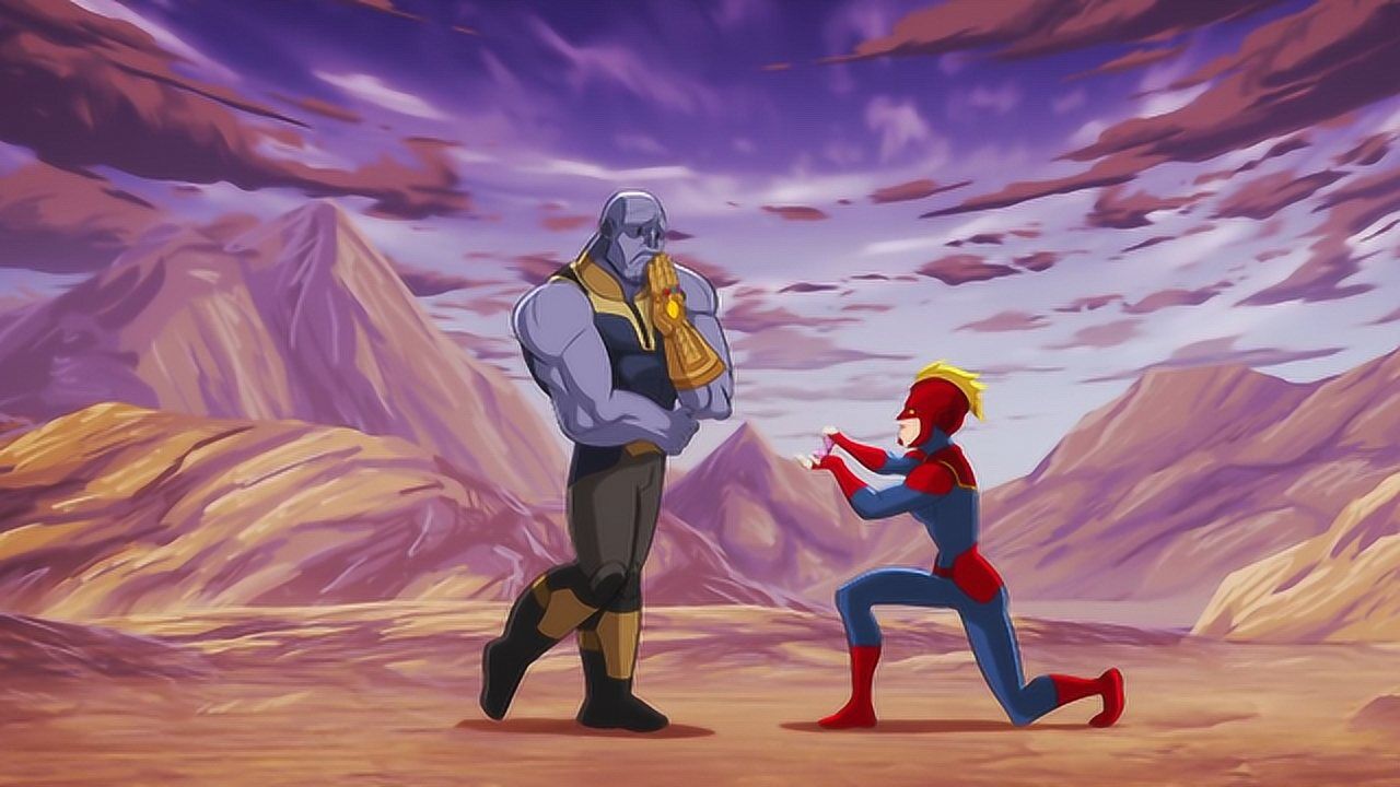 惊奇队长向灭霸求婚,还有这种操作,真正复联大结局