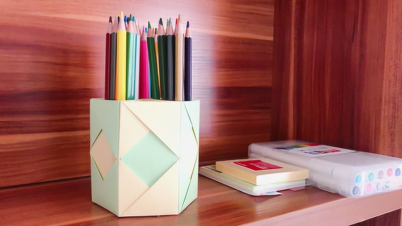 自制笔筒收纳盒,好看又实用,制作过程超简单