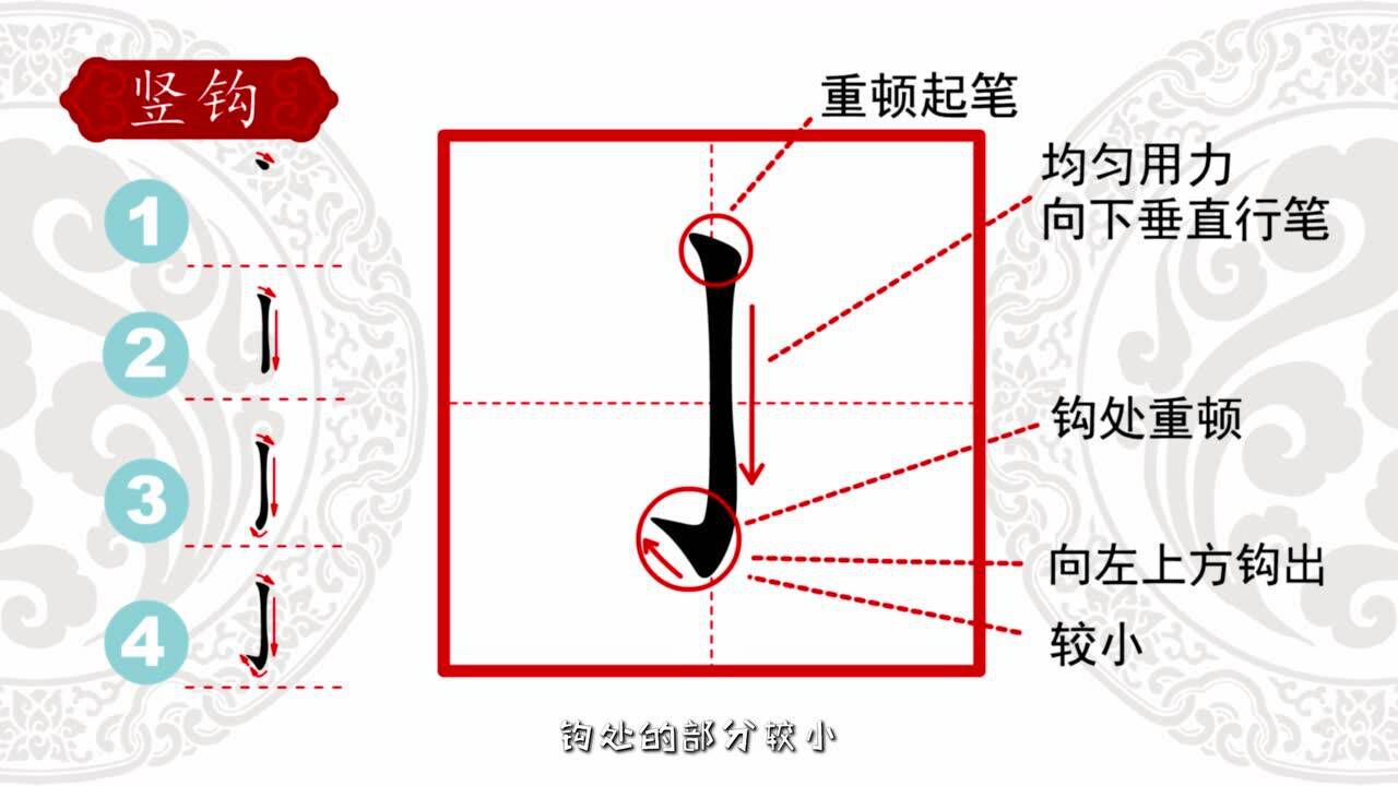 17,思疏学堂硬笔书法基本笔画之竖钩_高清1080p在线观看平台_腾讯视频