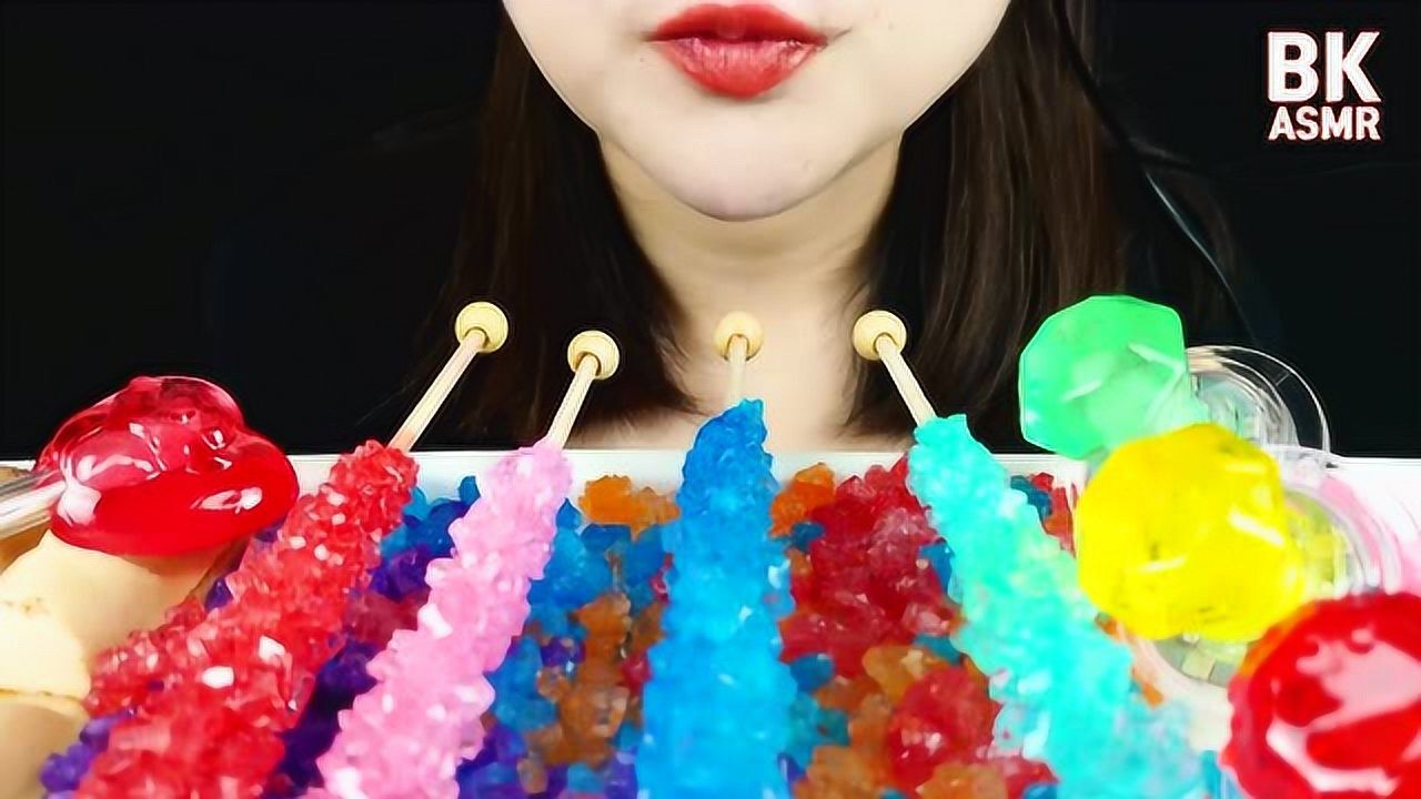 吃播:小姐姐吃糖果,这咀嚼音太棒了