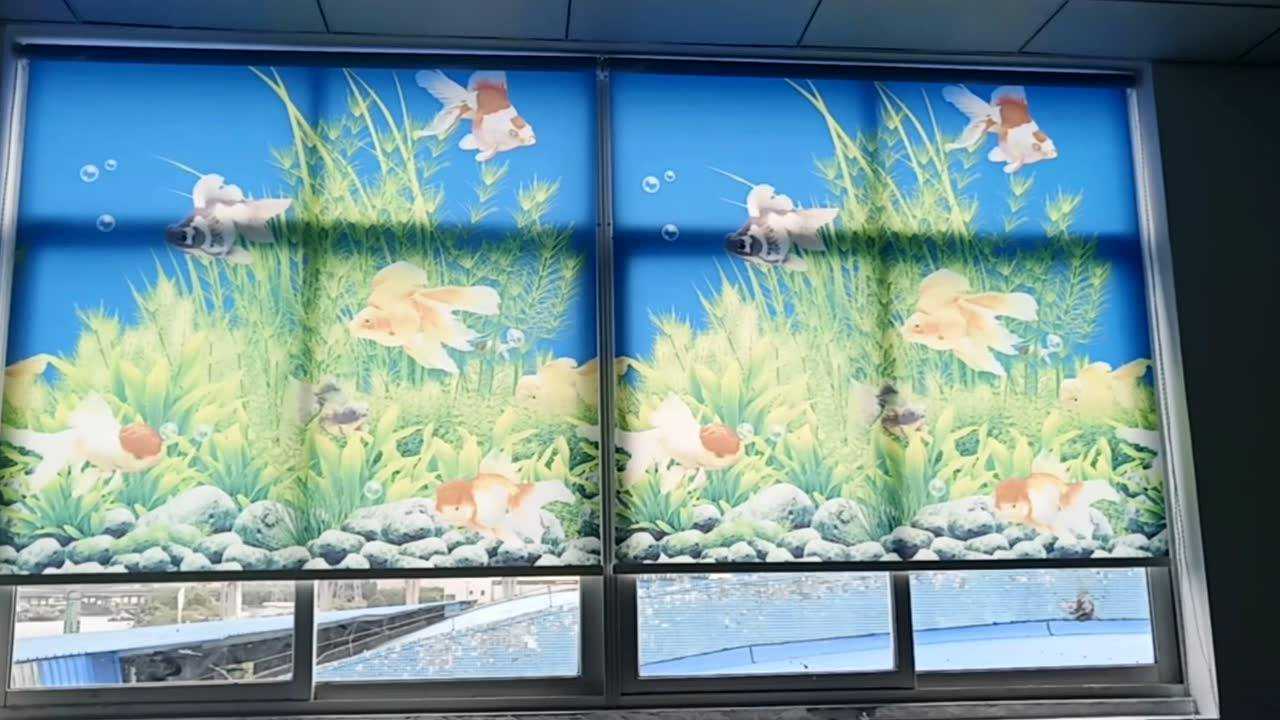 卷帘山水画喷绘窗帘风水窗帘办公室窗帘,当老板的人都喜欢