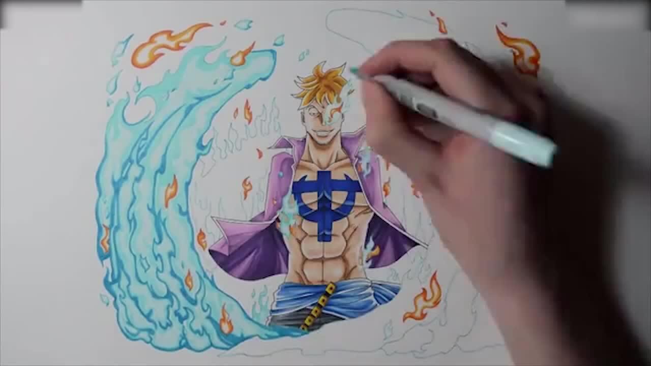 "海贼王"国外大神neco手绘不死鸟—马尔科!第七期