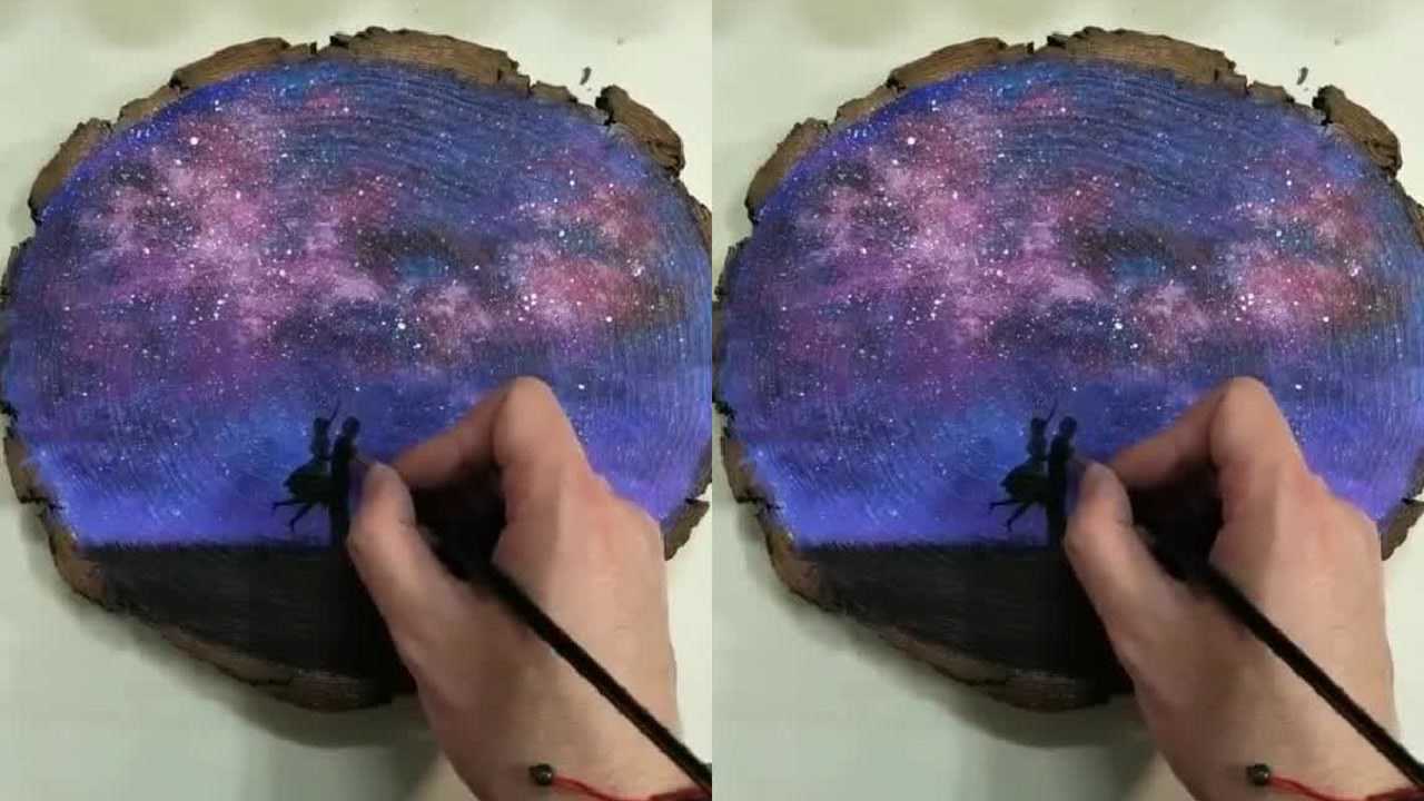 超简单星空木片画