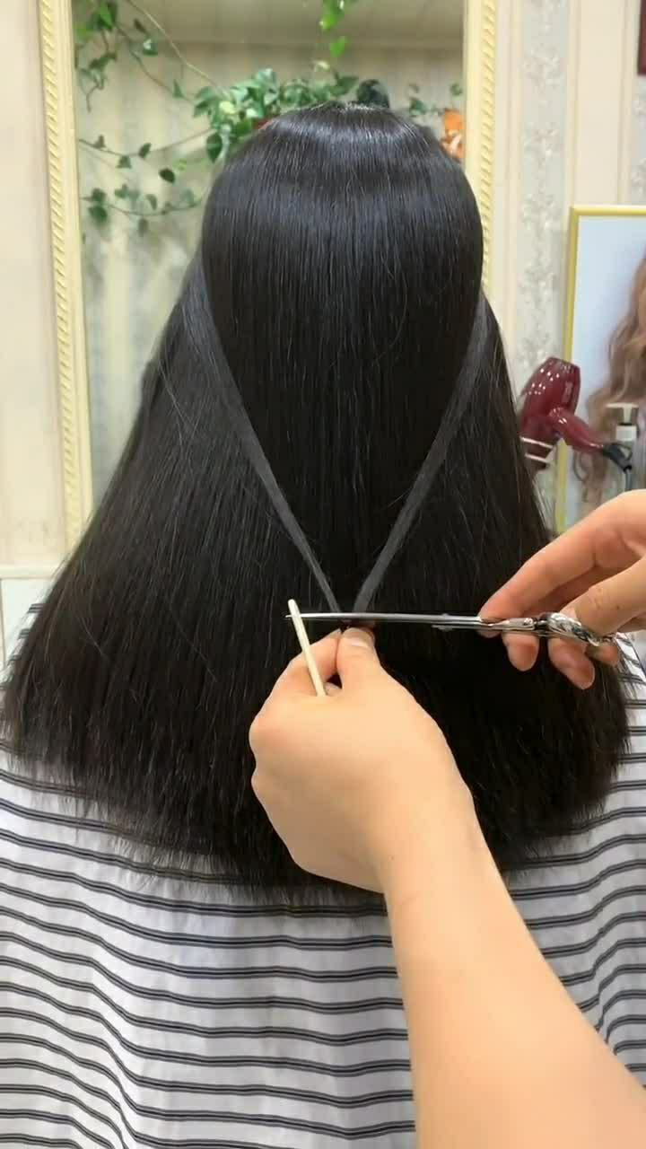 今天给美女剪个漂亮的马尾答应我一定要看到最后