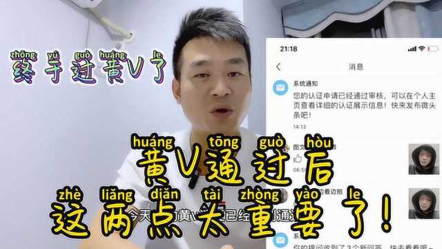 黄V终于顺利通过了!但是这2点真的太重要了!小白一定要看完!