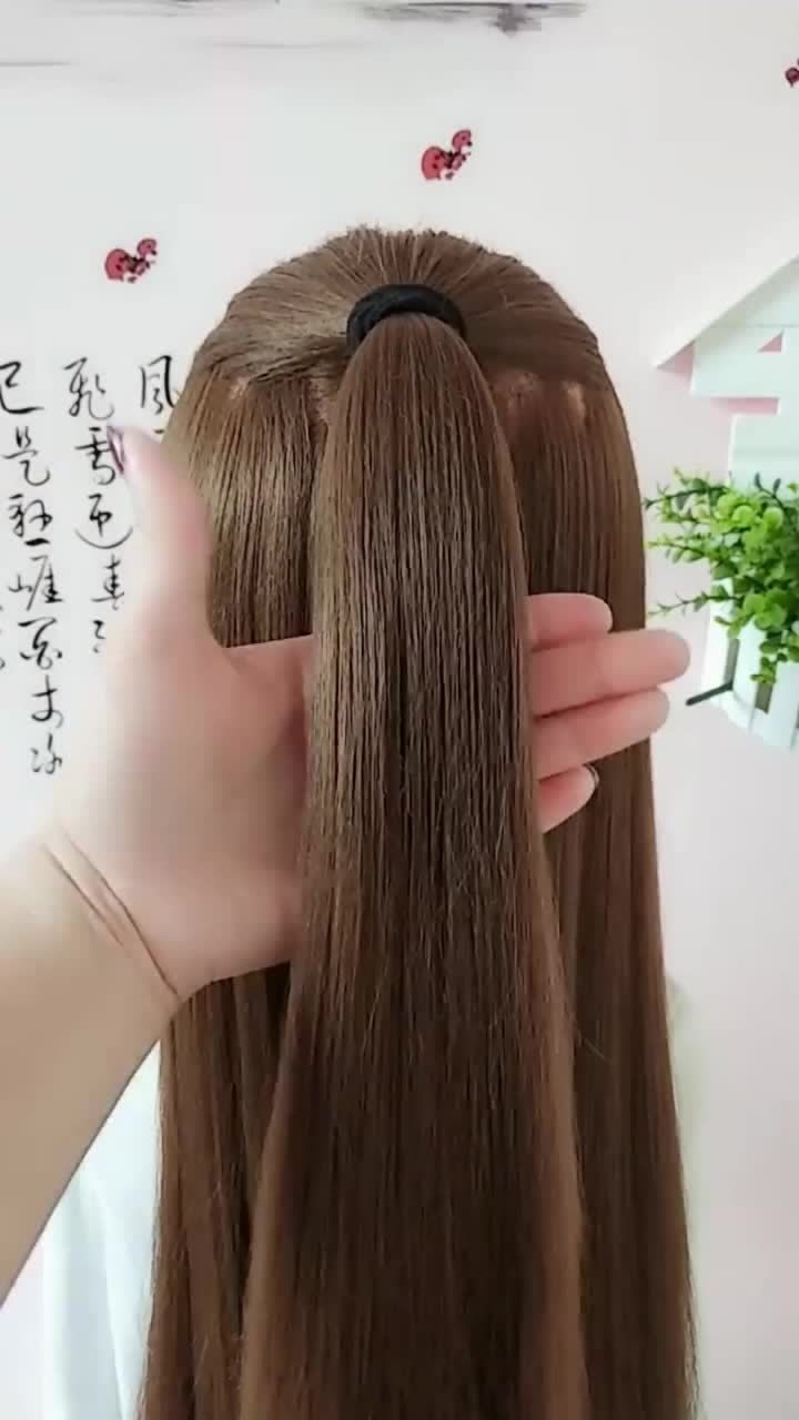 气质复古丸子头搭配汉服太漂亮了今年最火发型