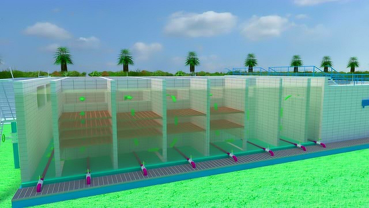 网格絮凝池&nbsp;运行动画