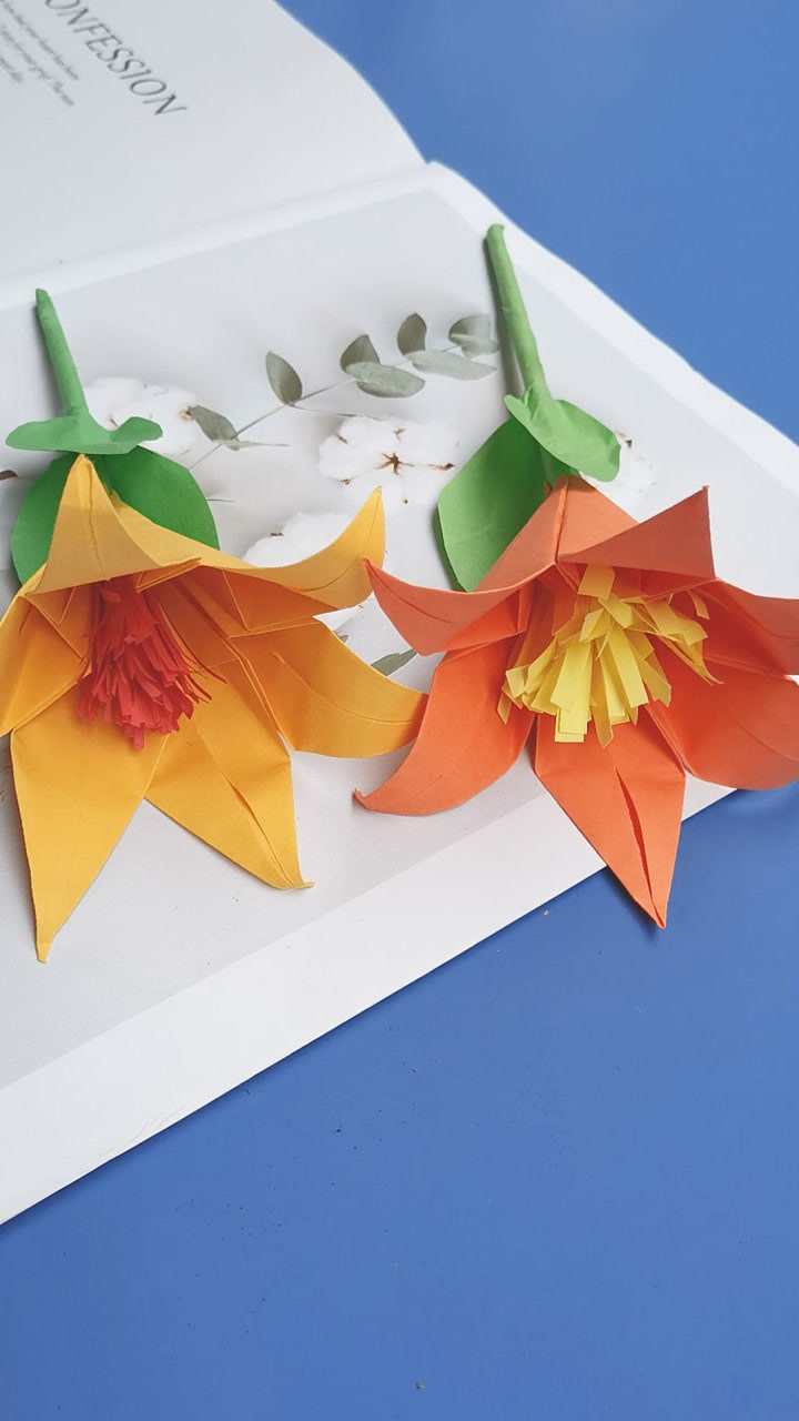 手工制作的百合花,一分钟就能学会,快去送给妈妈