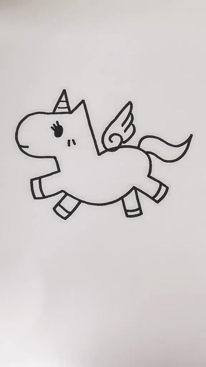 画独角兽,马 #简笔画 #六一快乐