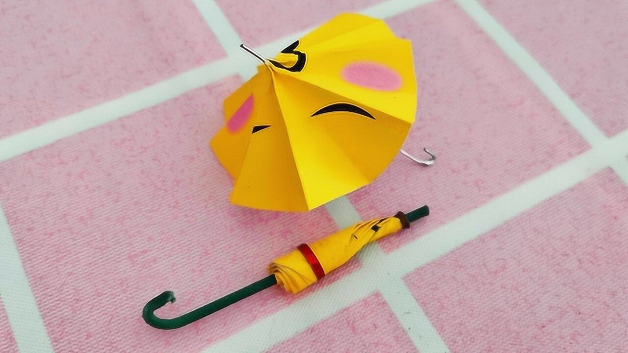 手工制作迷你摆件拇指雨伞,小巧可爱
