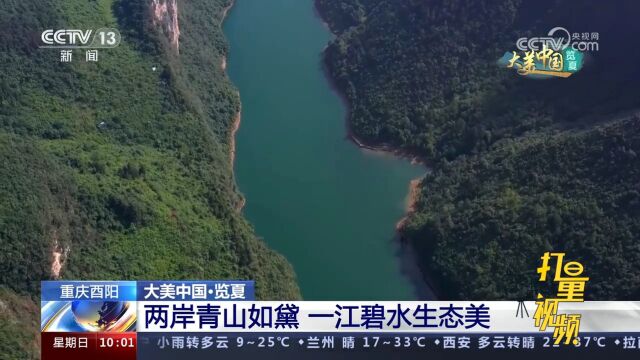 关注!重庆酉阳:两岸植被葱郁翠绿,青玉般的江水在山峦中穿行