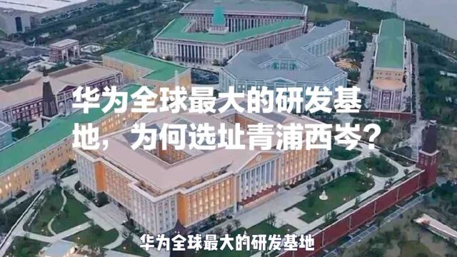 华为全球最大的研发基地,为何选址青浦西岑?