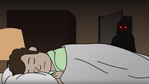 男子深夜睡觉,总感觉背后有人,还用手抚摸自己的背!