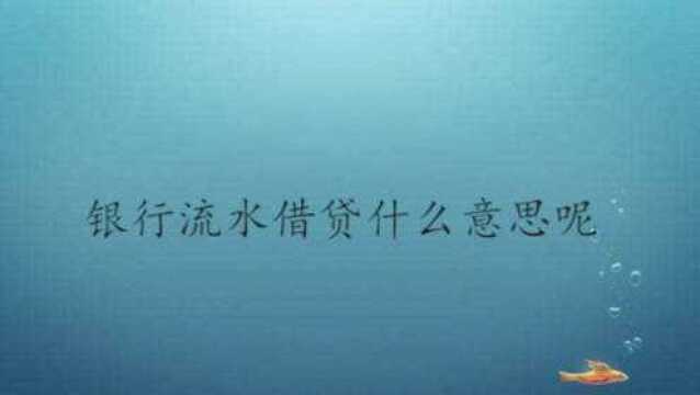 银行流水借贷什么意思呢
