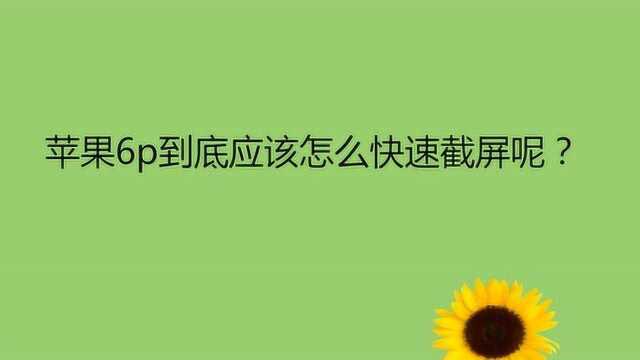 苹果6p到底应该怎么快速截屏呢?