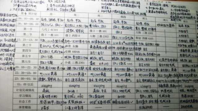 清华大学晒学生作息表,一整天排满任务,这般努力不想当学霸都难