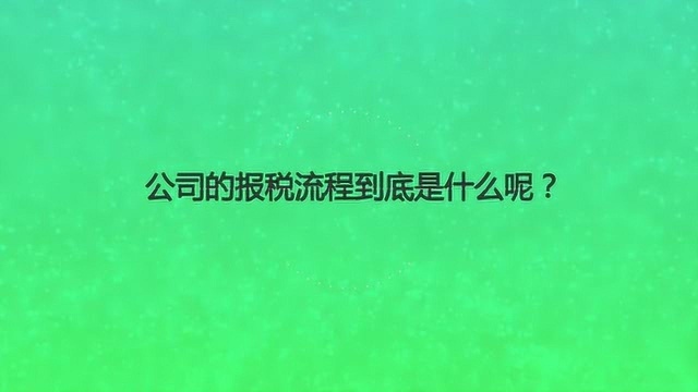 公司的报税流程到底是什么呢?