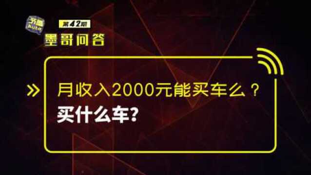 问答:月收入2000元能买车么?买什么车?