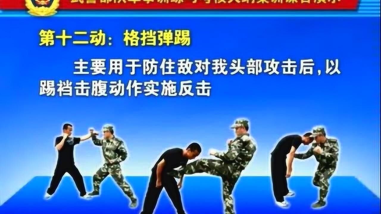 新版武警擒敌拳16动招式实战运用讲解，很好的防身自卫搏击格斗术_高清