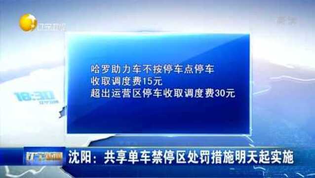 沈阳:共享单车禁停区处罚措施11月1日起正式实施