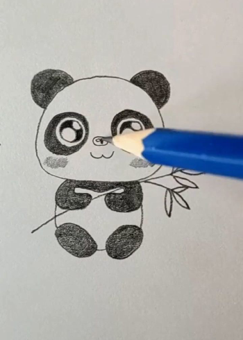 可爱的大熊猫简笔画画法