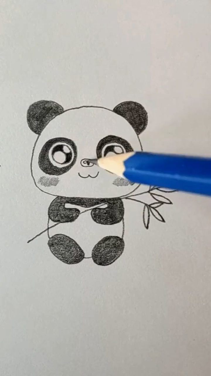 可爱的大熊猫简笔画画法