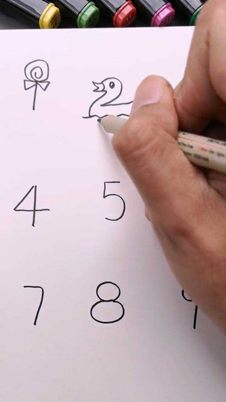 数字1-10的简单简笔画,你还会用数字画什么