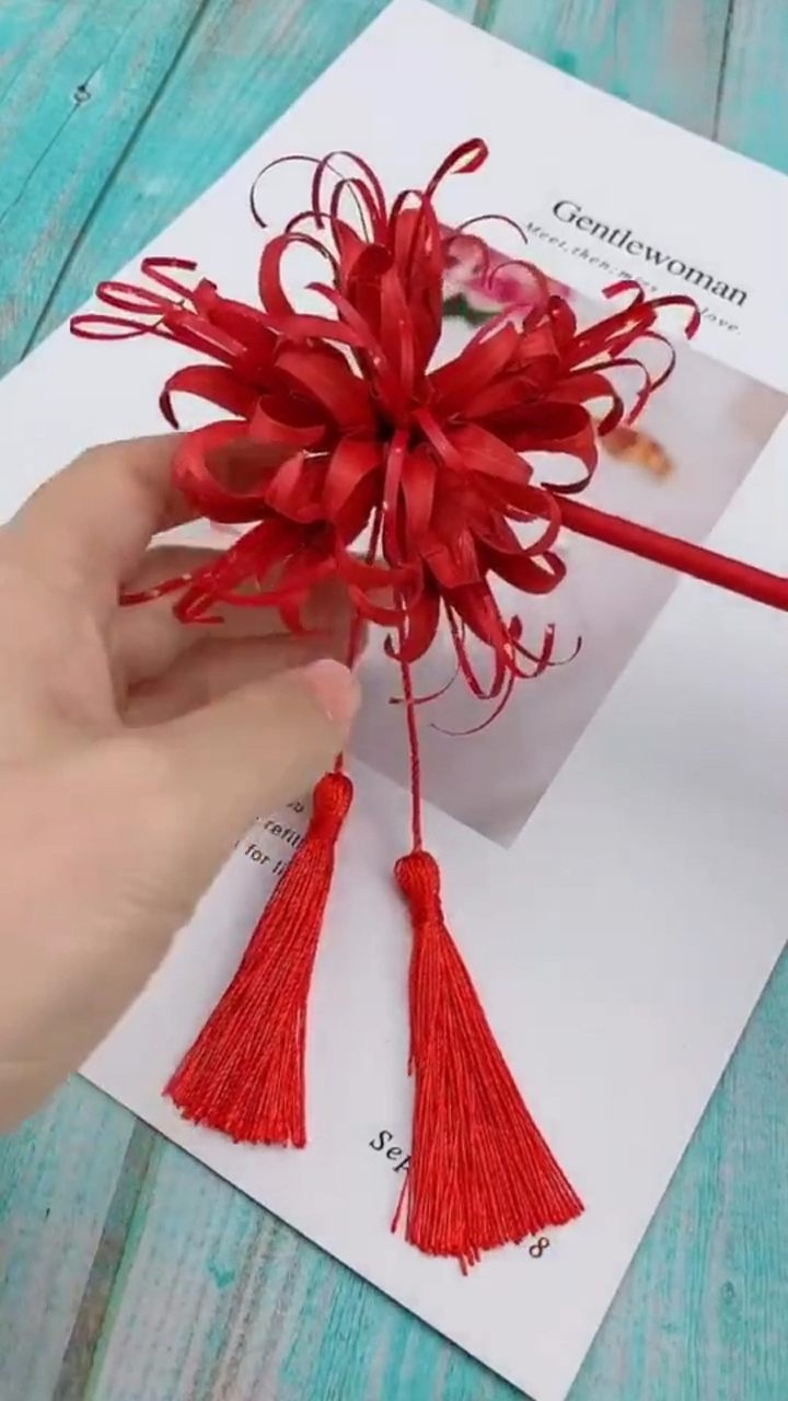 好看的"彼岸花簪子",你喜欢吗?折纸