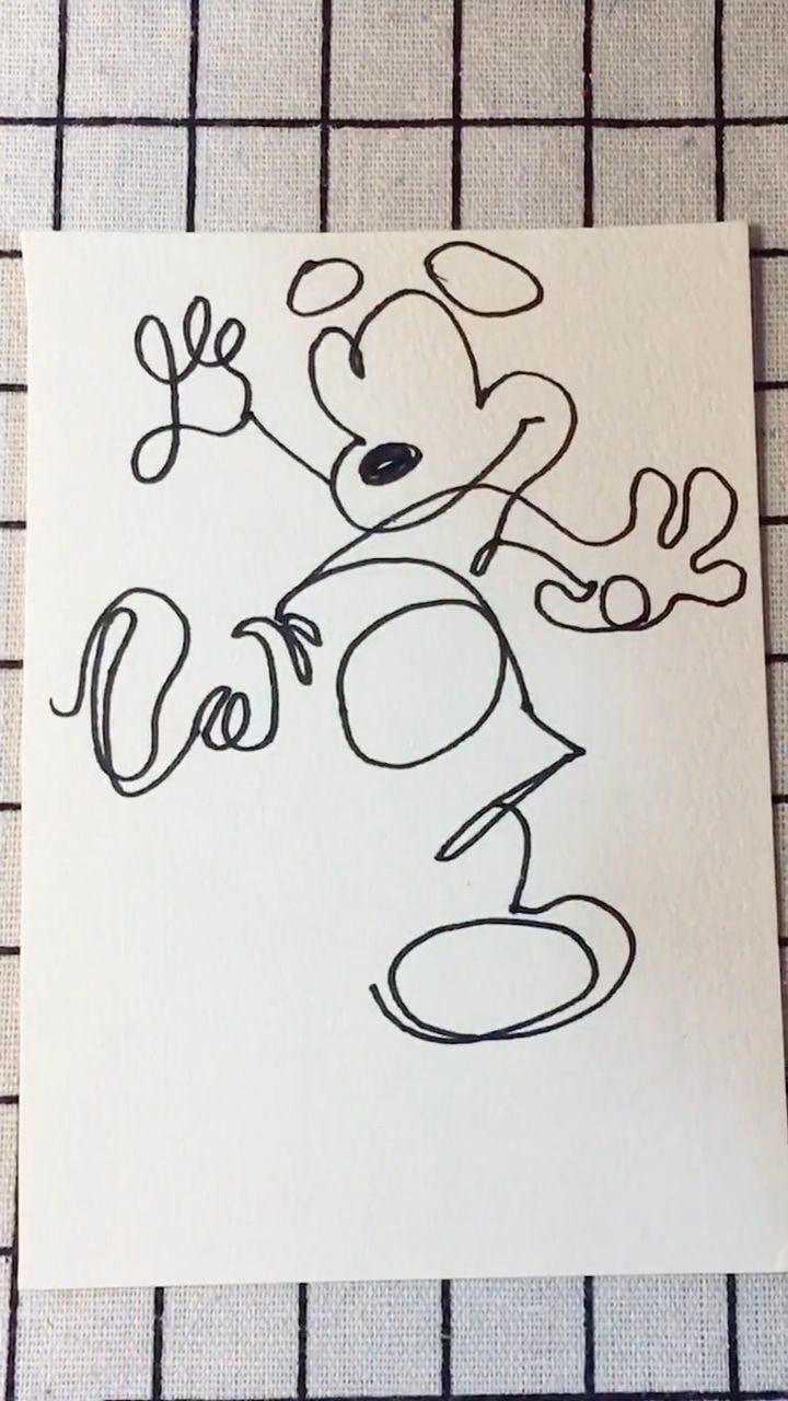 一笔画完快乐米奇你学会了吗